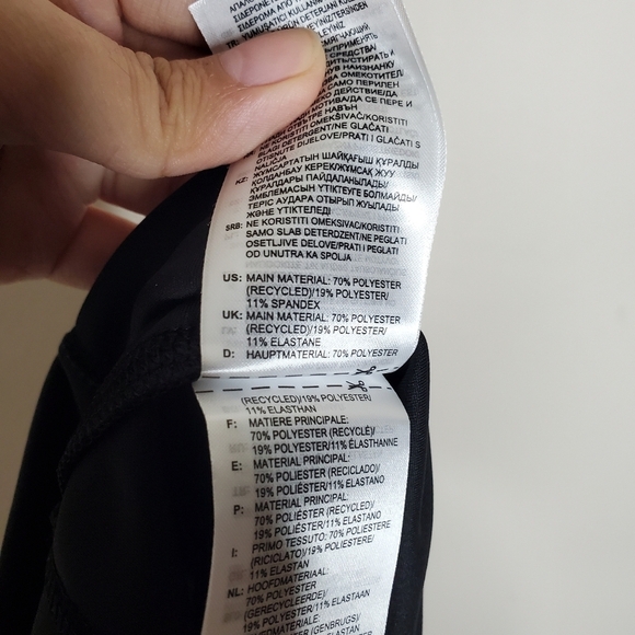 Adidas Designed 2 Move Black Color Block Graphic Logo High Rise 7/8 Leggings - Picture 12 of 12